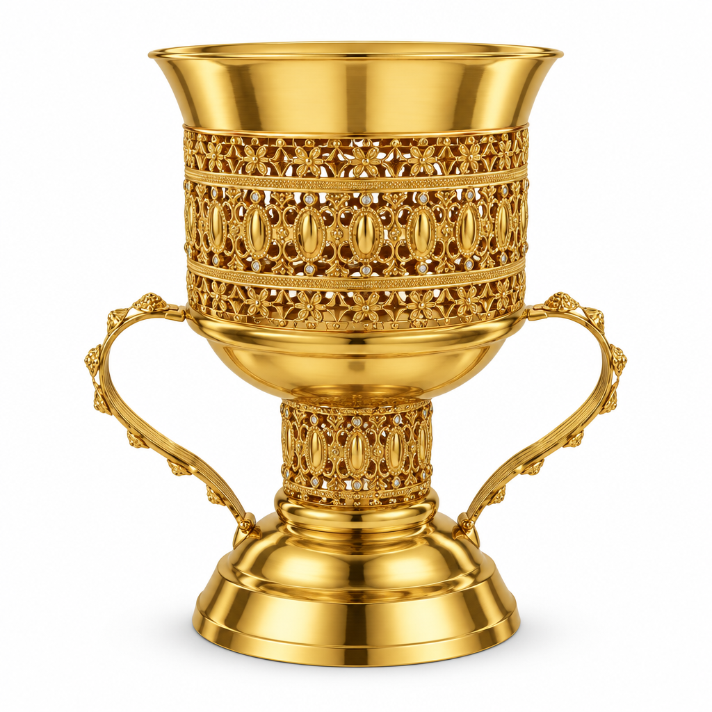 Metal Incense Burner with Handles Gold – 33×25cm