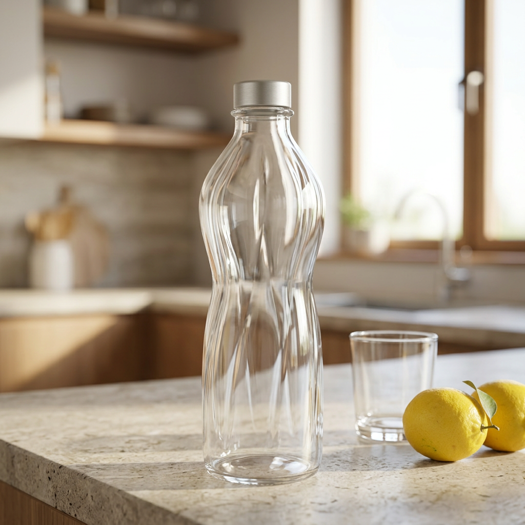Bormioli Rocco Glass Bottle with Silver Cap – 750ml