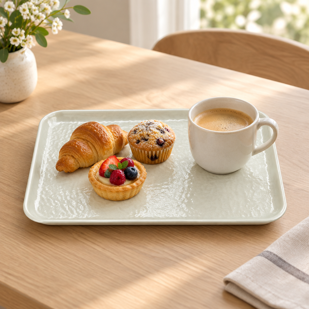 Elite Melamine Serving Tray Cream - 8.5 Inch