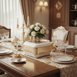 AFCO 1.5 Liter Rectangular Chafing Dish – Premium White & Gold Finish with High - Quality Plastic & Metal Outer Body and Heat - Resistant Inner Glass Bowl for Elegant Buffet Serving - Al Kabayel Discount CentreAFCO 1.5 Liter Rectangular Chafing Dish – Premium White & Gold Finish with High - Quality Plastic & Metal Outer Body and Heat - Resistant Inner Glass Bowl for Elegant Buffet ServingWarmersAFCOAl Kabayel Discount Centre