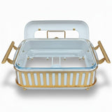 AFCO 2.2 Liter Rectangular Chafing Dish – Luxury White & Gold Food Warmer with Durable Plastic & Metal Frame and Tempered Glass Inner for Catering & Home Use - Al Kabayel Discount CentreAFCO 2.2 Liter Rectangular Chafing Dish – Luxury White & Gold Food Warmer with Durable Plastic & Metal Frame and Tempered Glass Inner for Catering & Home UseWarmersAFCOAl Kabayel Discount Centre