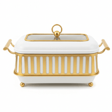 AFCO 3 Liter Rectangular Chafing Dish – Large Capacity White & Gold Buffet Server with Strong Outer Body and Removable Inner Glass Food Container - Al Kabayel Discount CentreAFCO 3 Liter Rectangular Chafing Dish – Large Capacity White & Gold Buffet Server with Strong Outer Body and Removable Inner Glass Food ContainerWarmersAFCOAl Kabayel Discount Centre