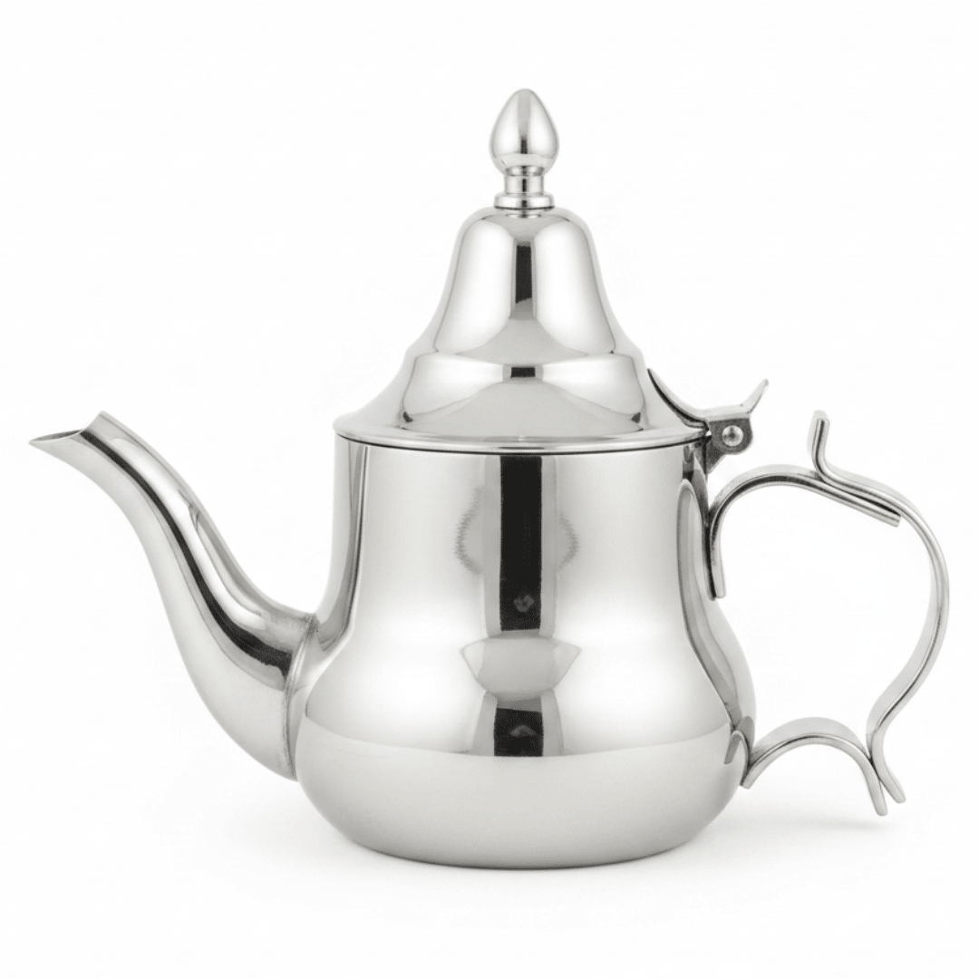 Afco Silver Stainless Steel Arabic Teapot – Traditional Moroccan Design | Mirror Polished Finish | Premium Hospitality Serveware for Tea & Coffee - Al Kabayel Discount CentreAfco Silver Stainless Steel Arabic Teapot – Traditional Moroccan Design | Mirror Polished Finish | Premium Hospitality Serveware for Tea & CoffeeTea/Coffee PotsAFCOAl Kabayel Discount Centre