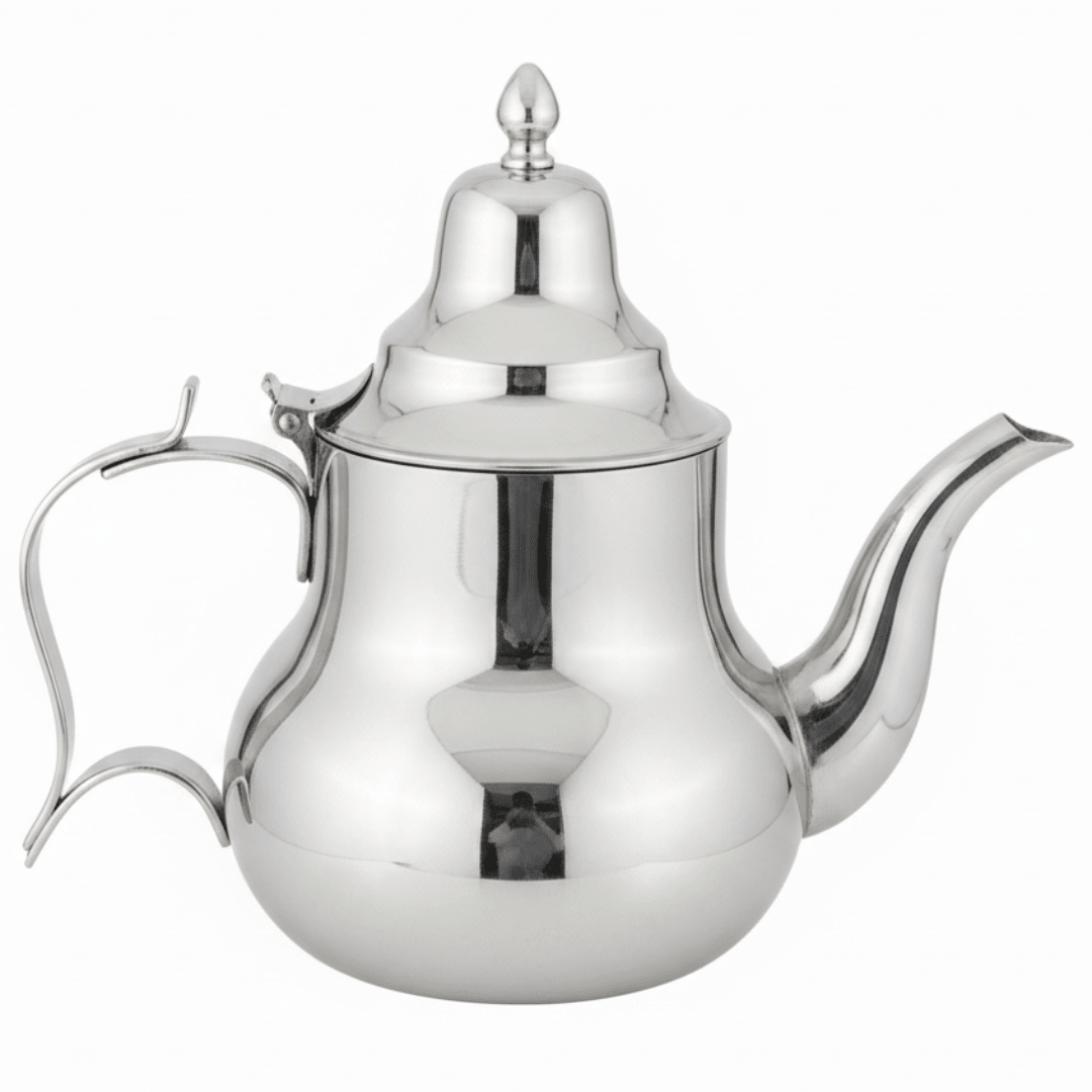 Afco Silver Stainless Steel Arabic Teapot – Traditional Moroccan Design | Mirror Polished Finish | Premium Hospitality Serveware for Tea & Coffee - Al Kabayel Discount CentreAfco Silver Stainless Steel Arabic Teapot – Traditional Moroccan Design | Mirror Polished Finish | Premium Hospitality Serveware for Tea & CoffeeTea/Coffee PotsAFCOAl Kabayel Discount Centre