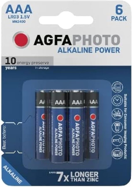 AGFAPHOTO AAA Alkaline Battery 1.5V, Pack of 4+2 - Al Kabayel Discount CentreAGFAPHOTO AAA Alkaline Battery 1.5V, Pack of 4+2BatteriesAGFAPHOTOAl Kabayel Discount Centre