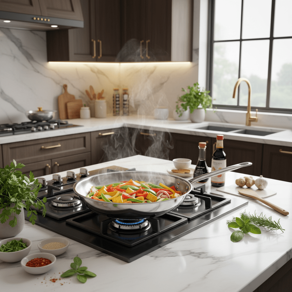 AHRUDH Stainless Steel Frying Pan - 32CM - Al Kabayel Discount CentreAHRUDH Stainless Steel Frying Pan - 32CMFrying Pan & Grill PanAHRUDHAl Kabayel Discount Centre