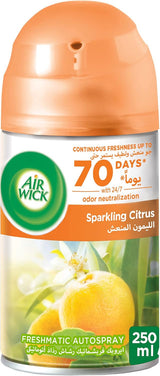 Air Wick Freshener Freshmatic Auto Spray, Sparkling Citrus Scent, 250ml - Al Kabayel Discount CentreAir Wick Freshener Freshmatic Auto Spray, Sparkling Citrus Scent, 250mlAir FreshenersAIR WICKAl Kabayel Discount Centre