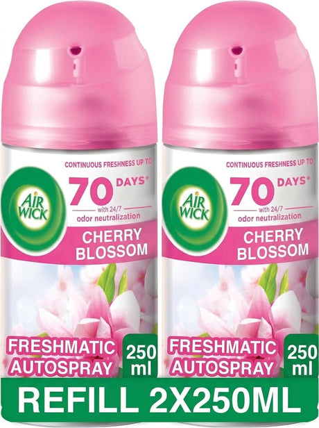 Air Wick Freshmatic Autospray Refill, Cherry Blossom Scent 250 ml x2 - Al Kabayel Discount CentreAir Wick Freshmatic Autospray Refill, Cherry Blossom Scent 250 ml x2Air FreshenersAIR WICKAl Kabayel Discount Centre