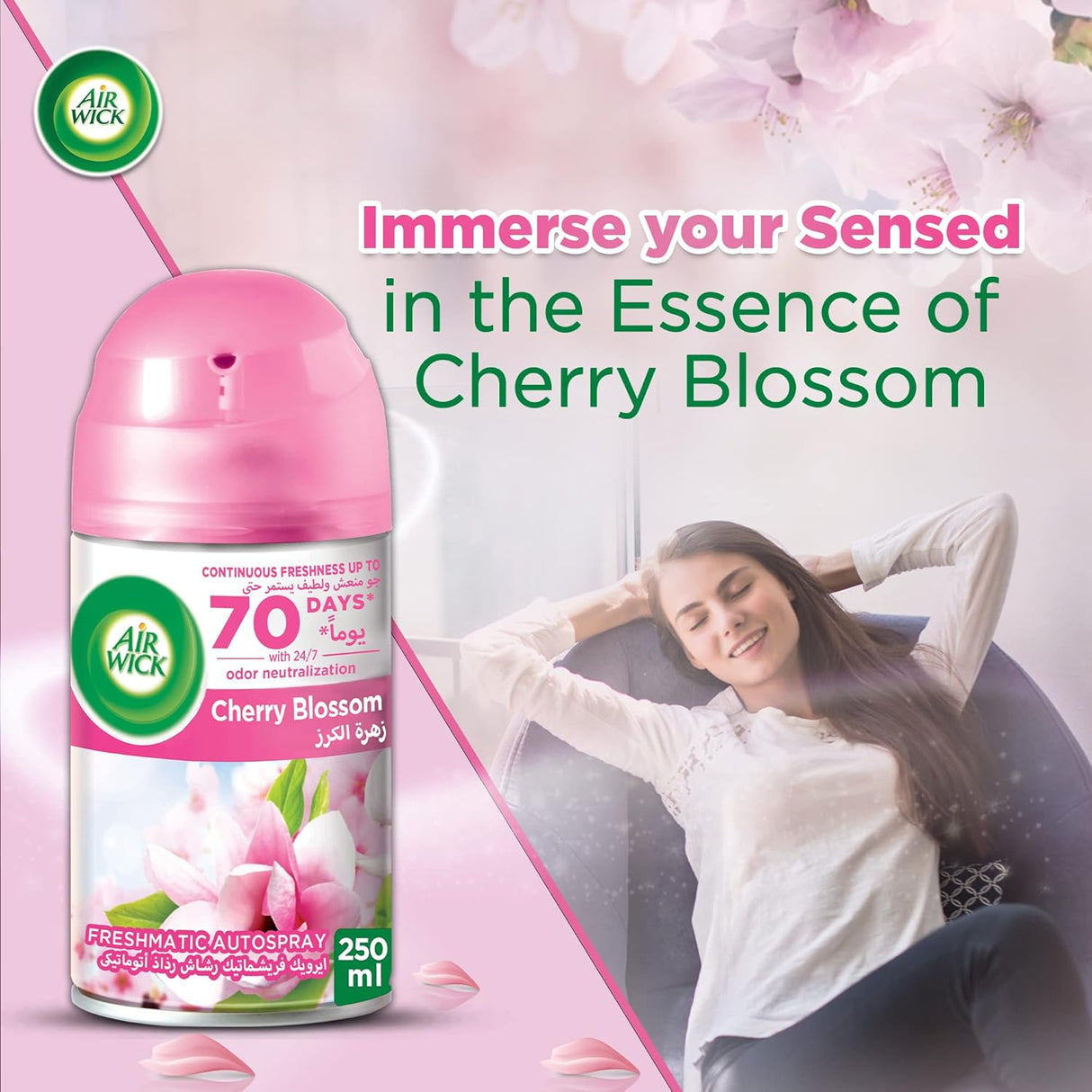 Air Wick Freshmatic Autospray Refill, Cherry Blossom Scent 250 ml x2 - Al Kabayel Discount CentreAir Wick Freshmatic Autospray Refill, Cherry Blossom Scent 250 ml x2Air FreshenersAIR WICKAl Kabayel Discount Centre