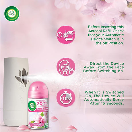 Air Wick Freshmatic Autospray Refill, Cherry Blossom Scent 250 ml x2 - Al Kabayel Discount CentreAir Wick Freshmatic Autospray Refill, Cherry Blossom Scent 250 ml x2Air FreshenersAIR WICKAl Kabayel Discount Centre