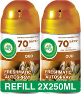 Air Wick Freshmatic Autospray Refill, Oud Scent, 250ml x 2 - Al Kabayel Discount CentreAir Wick Freshmatic Autospray Refill, Oud Scent, 250ml x 2Air FreshenersAIR WICKAl Kabayel Discount Centre