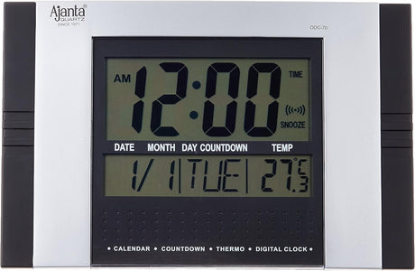 AJANTA Rectangular Digital Wall Clock 29cm*19cm, Black/Silver, ODC - 70 - Al Kabayel Discount CentreAJANTA Rectangular Digital Wall Clock 29cm*19cm, Black/Silver, ODC - 70Wall ClocksAJANTAAl Kabayel Discount Centre