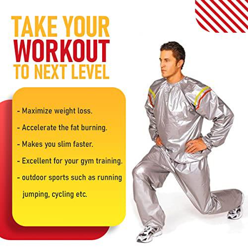 AKDC 1-Pair Sauna Suit for Men & Women Size-L,Soft Waterproof