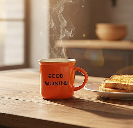 AKDC 100ml Orange Ceramic Mug with “Good Morning” Text – Cute Mini Coffee Cup for Espresso & Tea - Al Kabayel Discount CentreAKDC 100ml Orange Ceramic Mug with “Good Morning” Text – Cute Mini Coffee Cup for Espresso & TeaMugsAKDCAl Kabayel Discount Centre