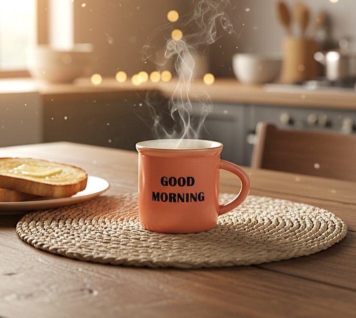 AKDC 100ml Pink Ceramic Mug with “Good Morning” Text – Small Cute Cup for Tea, Coffee & Espresso - Al Kabayel Discount CentreAKDC 100ml Pink Ceramic Mug with “Good Morning” Text – Small Cute Cup for Tea, Coffee & EspressoMugsAKDCAl Kabayel Discount Centre