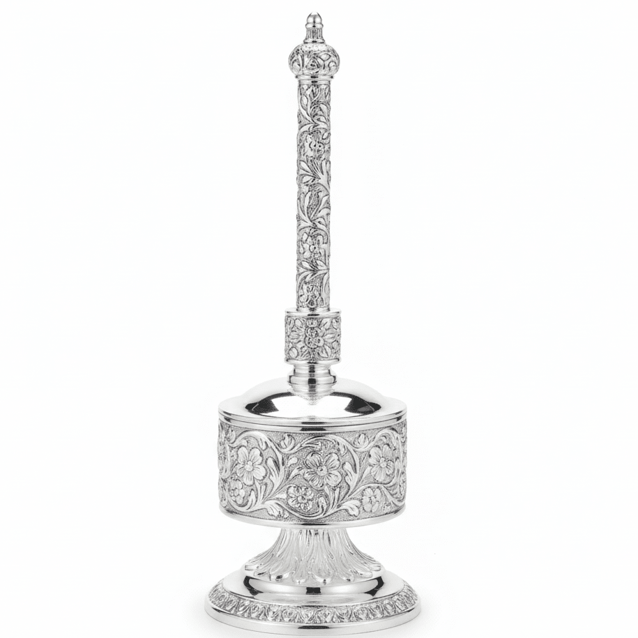 AKDC 100ml silver rose water bottle glass and metal luxury decorative container arabic gift item - Al Kabayel Discount CentreAKDC 100ml silver rose water bottle glass and metal luxury decorative container arabic gift itemPerfume BottlesAKDCAl Kabayel Discount Centre