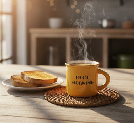 AKDC 100ml Yellow Ceramic Mug with “Good Morning” Text – Bright Mini Mug for Coffee & Hot Beverages - Al Kabayel Discount CentreAKDC 100ml Yellow Ceramic Mug with “Good Morning” Text – Bright Mini Mug for Coffee & Hot BeveragesMugsAKDCAl Kabayel Discount Centre