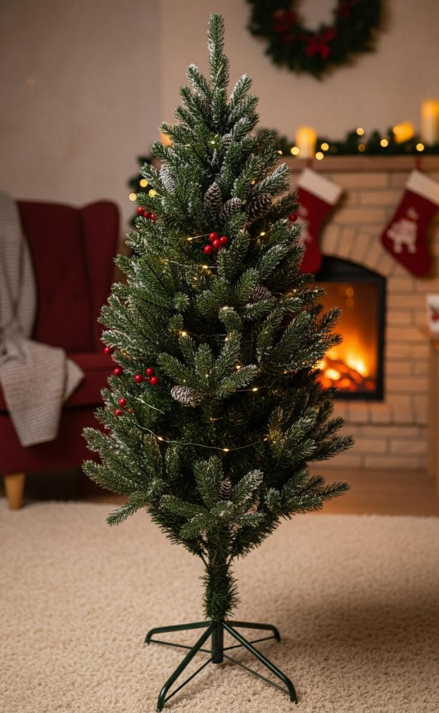 AKDC 120cm Natural PVC Pine Christmas Tree with Red Berries | Full Green Foliage Festive Tree - Al Kabayel Discount CentreAKDC 120cm Natural PVC Pine Christmas Tree with Red Berries | Full Green Foliage Festive TreeHome Décor AccentsAKDCAl Kabayel Discount Centre