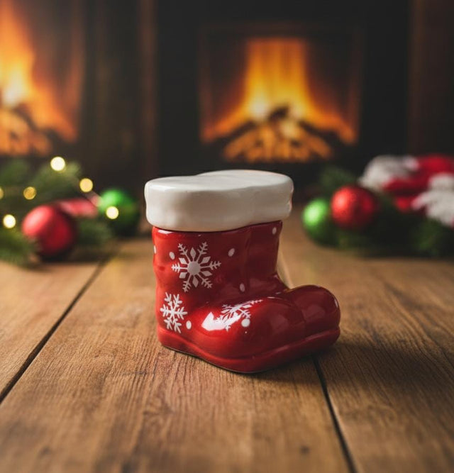 AKDC 12cm Santa Shoe Shaped Ceramic Candy Pot – Red Christmas Decorative Jar for Sweets, Candies & Table Display - Al Kabayel Discount CentreAKDC 12cm Santa Shoe Shaped Ceramic Candy Pot – Red Christmas Decorative Jar for Sweets, Candies & Table DisplayHome Décor AccentsAKDCAl Kabayel Discount Centre
