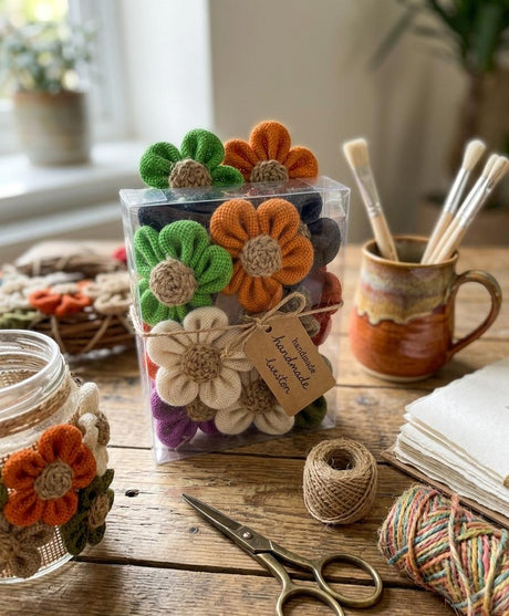 AKDC 12pcs Decorative Jute Folwers, Multicolor - Al Kabayel Discount CentreAKDC 12pcs Decorative Jute Folwers, MulticolorCraft SuppliesAKDCAl Kabayel Discount Centre