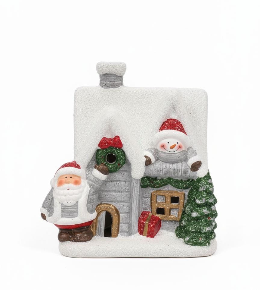 AKDC 14cm Christmas House with Santa Figurine – Festive Decorative Ornament for Home, Table & Mantel Décor - Al Kabayel Discount CentreAKDC 14cm Christmas House with Santa Figurine – Festive Decorative Ornament for Home, Table & Mantel DécorHome Décor AccentsAKDCAl Kabayel Discount Centre