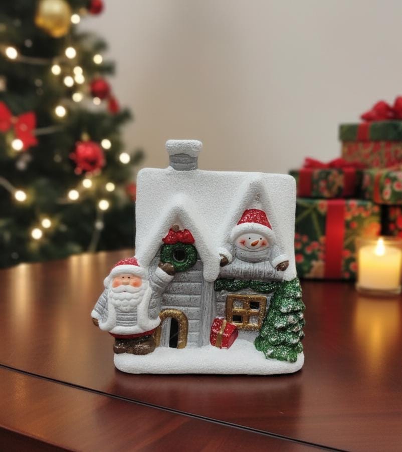 AKDC 14cm Christmas House with Santa Figurine – Festive Decorative Ornament for Home, Table & Mantel Décor - Al Kabayel Discount CentreAKDC 14cm Christmas House with Santa Figurine – Festive Decorative Ornament for Home, Table & Mantel DécorHome Décor AccentsAKDCAl Kabayel Discount Centre