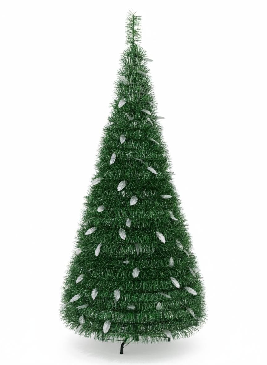 AKDC 150cm Green Tinsel Christmas Tree | Shiny Metallic Holiday Decoration for Home & Office - Al Kabayel Discount CentreAKDC 150cm Green Tinsel Christmas Tree | Shiny Metallic Holiday Decoration for Home & OfficeHome Décor AccentsAKDCAl Kabayel Discount Centre