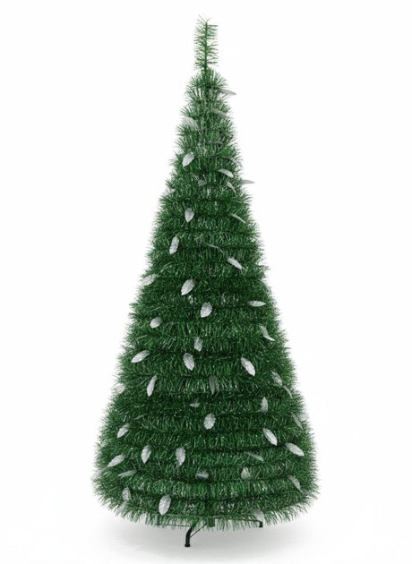 AKDC 150cm Green Tinsel Christmas Tree | Shiny Metallic Holiday Decoration for Home & Office - Al Kabayel Discount CentreAKDC 150cm Green Tinsel Christmas Tree | Shiny Metallic Holiday Decoration for Home & OfficeHome Décor AccentsAKDCAl Kabayel Discount Centre