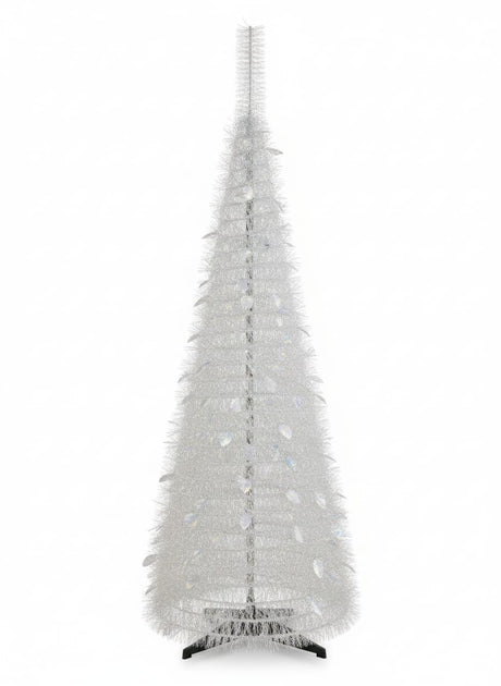 AKDC 150cm Silver White Tinsel Christmas Tree | Elegant Frosted Metallic Holiday Tree - Al Kabayel Discount CentreAKDC 150cm Silver White Tinsel Christmas Tree | Elegant Frosted Metallic Holiday TreeHome Décor AccentsAKDCAl Kabayel Discount Centre