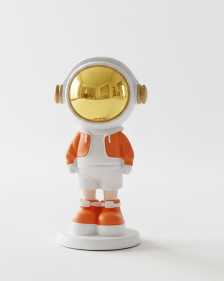 AKDC 16cm Ceramic Small Astronaut Standing Décor in White with Orange | Artistic Decorative Mini Astronaut Sculpture - Al Kabayel Discount CentreAKDC 16cm Ceramic Small Astronaut Standing Décor in White with Orange | Artistic Decorative Mini Astronaut SculptureHome Décor AccentsAKDCAl Kabayel Discount Centre