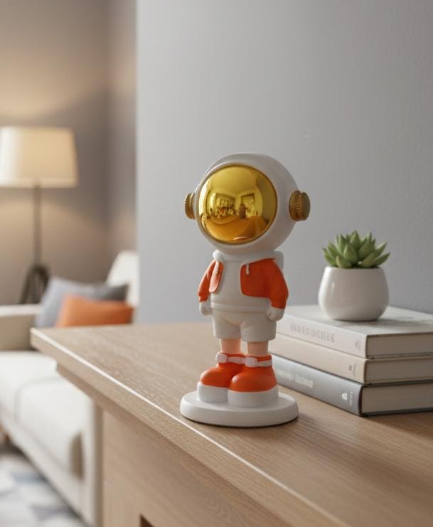 AKDC 16cm Ceramic Small Astronaut Standing Décor in White with Orange | Artistic Decorative Mini Astronaut Sculpture - Al Kabayel Discount CentreAKDC 16cm Ceramic Small Astronaut Standing Décor in White with Orange | Artistic Decorative Mini Astronaut SculptureHome Décor AccentsAKDCAl Kabayel Discount Centre