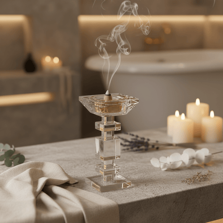 AKDC 18.5cm Elegant Glass Incense Burner for Aromatherapy, Meditation, and Decorative Home Use - Al Kabayel Discount CentreAKDC 18.5cm Elegant Glass Incense Burner for Aromatherapy, Meditation, and Decorative Home UseIncense BurnerAKDCAl Kabayel Discount Centre