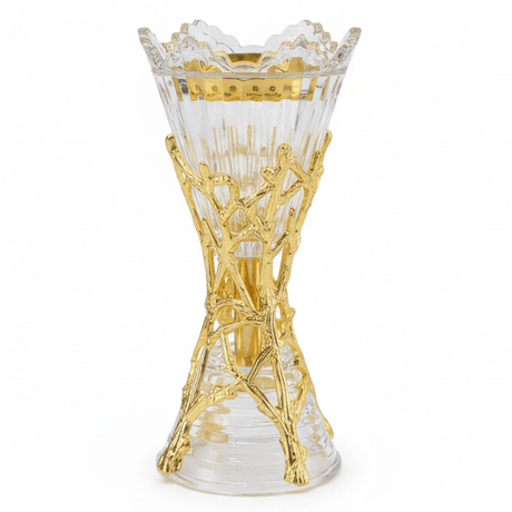 AKDC 18cm Decorative Glass Incense Burner with Elegant Golden Shade for Home Fragrance and Aromatherapy Décor - Al Kabayel Discount CentreAKDC 18cm Decorative Glass Incense Burner with Elegant Golden Shade for Home Fragrance and Aromatherapy DécorIncense BurnerAKDCAl Kabayel Discount Centre