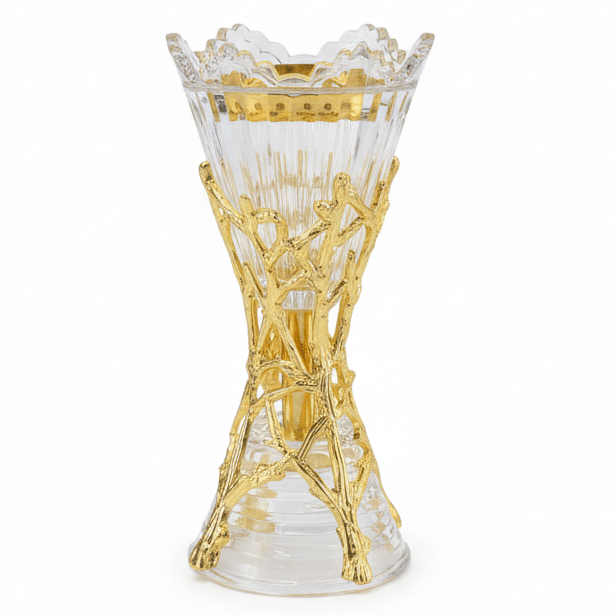 AKDC 18cm Decorative Glass Incense Burner with Elegant Golden Shade for Home Fragrance and Aromatherapy Décor - Al Kabayel Discount CentreAKDC 18cm Decorative Glass Incense Burner with Elegant Golden Shade for Home Fragrance and Aromatherapy DécorIncense BurnerAKDCAl Kabayel Discount Centre