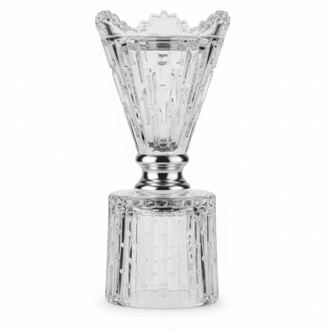 AKDC 18cm Premium Glass Incense Burner with Stylish Silver Shade for Relaxation, Meditation, and Home Decoration - Al Kabayel Discount CentreAKDC 18cm Premium Glass Incense Burner with Stylish Silver Shade for Relaxation, Meditation, and Home DecorationIncense BurnerAKDCAl Kabayel Discount Centre