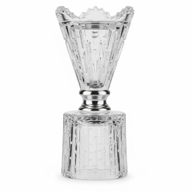 AKDC 18cm Premium Glass Incense Burner with Stylish Silver Shade for Relaxation, Meditation, and Home Decoration - Al Kabayel Discount CentreAKDC 18cm Premium Glass Incense Burner with Stylish Silver Shade for Relaxation, Meditation, and Home DecorationIncense BurnerAKDCAl Kabayel Discount Centre