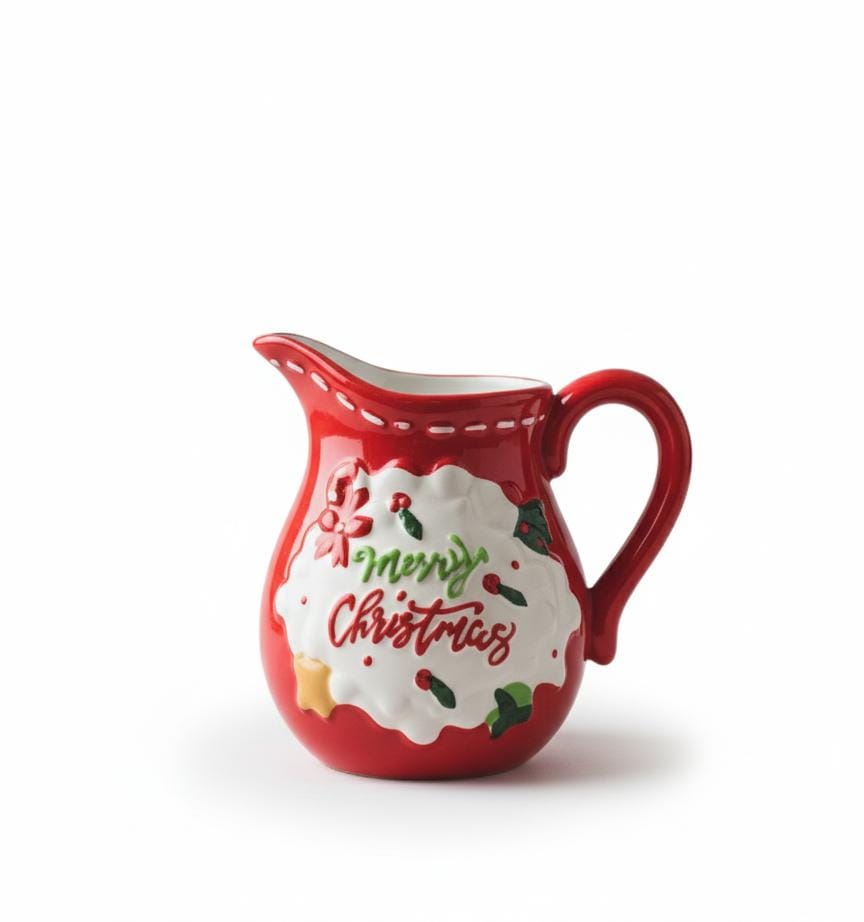 AKDC 18cm Red Ceramic Christmas Jug – Elegant Holiday Table Décor Accessory for Home, Kitchen & Party Display - Al Kabayel Discount CentreAKDC 18cm Red Ceramic Christmas Jug – Elegant Holiday Table Décor Accessory for Home, Kitchen & Party DisplayHome Décor AccentsAKDCAl Kabayel Discount Centre