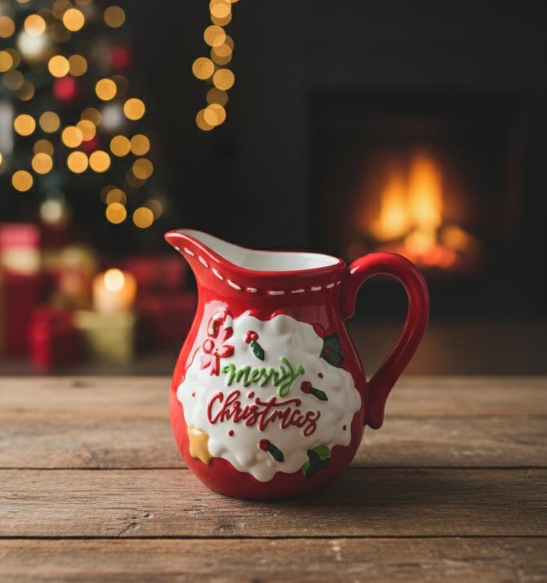 AKDC 18cm Red Ceramic Christmas Jug – Elegant Holiday Table Décor Accessory for Home, Kitchen & Party Display - Al Kabayel Discount CentreAKDC 18cm Red Ceramic Christmas Jug – Elegant Holiday Table Décor Accessory for Home, Kitchen & Party DisplayHome Décor AccentsAKDCAl Kabayel Discount Centre