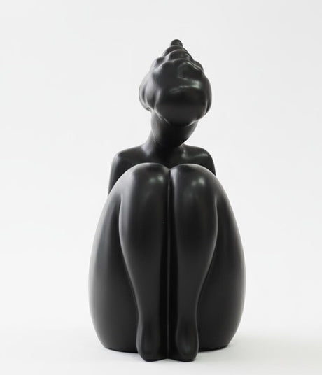 AKDC 19cm Ceramic Sitting Female Figurine in Black | Modern Decorative Accent Piece for Sophisticated Interiors - Al Kabayel Discount CentreAKDC 19cm Ceramic Sitting Female Figurine in Black | Modern Decorative Accent Piece for Sophisticated InteriorsHome Décor AccentsAKDCAl Kabayel Discount Centre