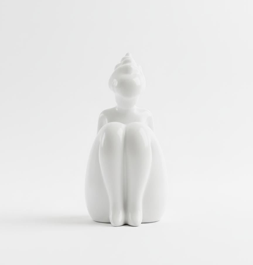 AKDC 19cm Ceramic Sitting Female Figurine in White | Elegant Artistic Sculpture for Living Room or Study - Al Kabayel Discount CentreAKDC 19cm Ceramic Sitting Female Figurine in White | Elegant Artistic Sculpture for Living Room or StudyHome Décor AccentsAKDCAl Kabayel Discount Centre