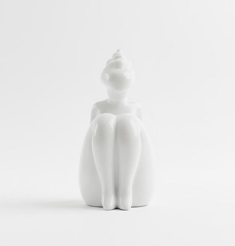 AKDC 19cm Ceramic Sitting Female Figurine in White | Elegant Artistic Sculpture for Living Room or Study - Al Kabayel Discount CentreAKDC 19cm Ceramic Sitting Female Figurine in White | Elegant Artistic Sculpture for Living Room or StudyHome Décor AccentsAKDCAl Kabayel Discount Centre