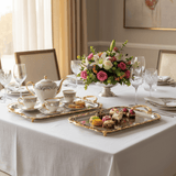 AKDC 2 - Piece Rectangular Silver Stainless Steel Serving Tray Set with Golden Handles, Durable Food Tea & Beverage Serving Platters for Kitchen Dining Table & Home Use – 32 x 20 cm, 40 x 33 cm - Al Kabayel Discount CentreAKDC 2 - Piece Rectangular Silver Stainless Steel Serving Tray Set with Golden Handles, Durable Food Tea & Beverage Serving Platters for Kitchen Dining Table & Home Use – 32 x 20 cm, 40 x 33 cmServing TraysAKDCAl Kabayel Discount Centre