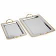 AKDC 2 - Piece Rectangular Stainless Steel Serving Tray Set with Golden Border and Handles, Premium Multipurpose Food & Drink Serving Trays – 44 × 34 cm & 36 × 26 cm - Al Kabayel Discount CentreAKDC 2 - Piece Rectangular Stainless Steel Serving Tray Set with Golden Border and Handles, Premium Multipurpose Food & Drink Serving Trays – 44 × 34 cm & 36 × 26 cmServing TraysAKDCAl Kabayel Discount Centre