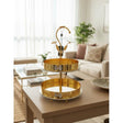AKDC 2 - Tier Gold Oval Serving Tray with Leaf Pattern – Elegant Dessert and Snack Stand for Home, Wedding, or Buffet Decoration 45x34 cm - Al Kabayel Discount CentreAKDC 2 - Tier Gold Oval Serving Tray with Leaf Pattern – Elegant Dessert and Snack Stand for Home, Wedding, or Buffet Decoration 45x34 cmServeware SetsAKDCAl Kabayel Discount Centre