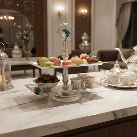 AKDC 2 - Tier Rectangular Metal Candy Serving Stand – Luxury Multi - Level Display Tray for Desserts Sweets & Event Presentation – 33x13 cm & 28x13 cm - Al Kabayel Discount CentreAKDC 2 - Tier Rectangular Metal Candy Serving Stand – Luxury Multi - Level Display Tray for Desserts Sweets & Event Presentation – 33x13 cm & 28x13 cmServing TraysAKDCAl Kabayel Discount Centre