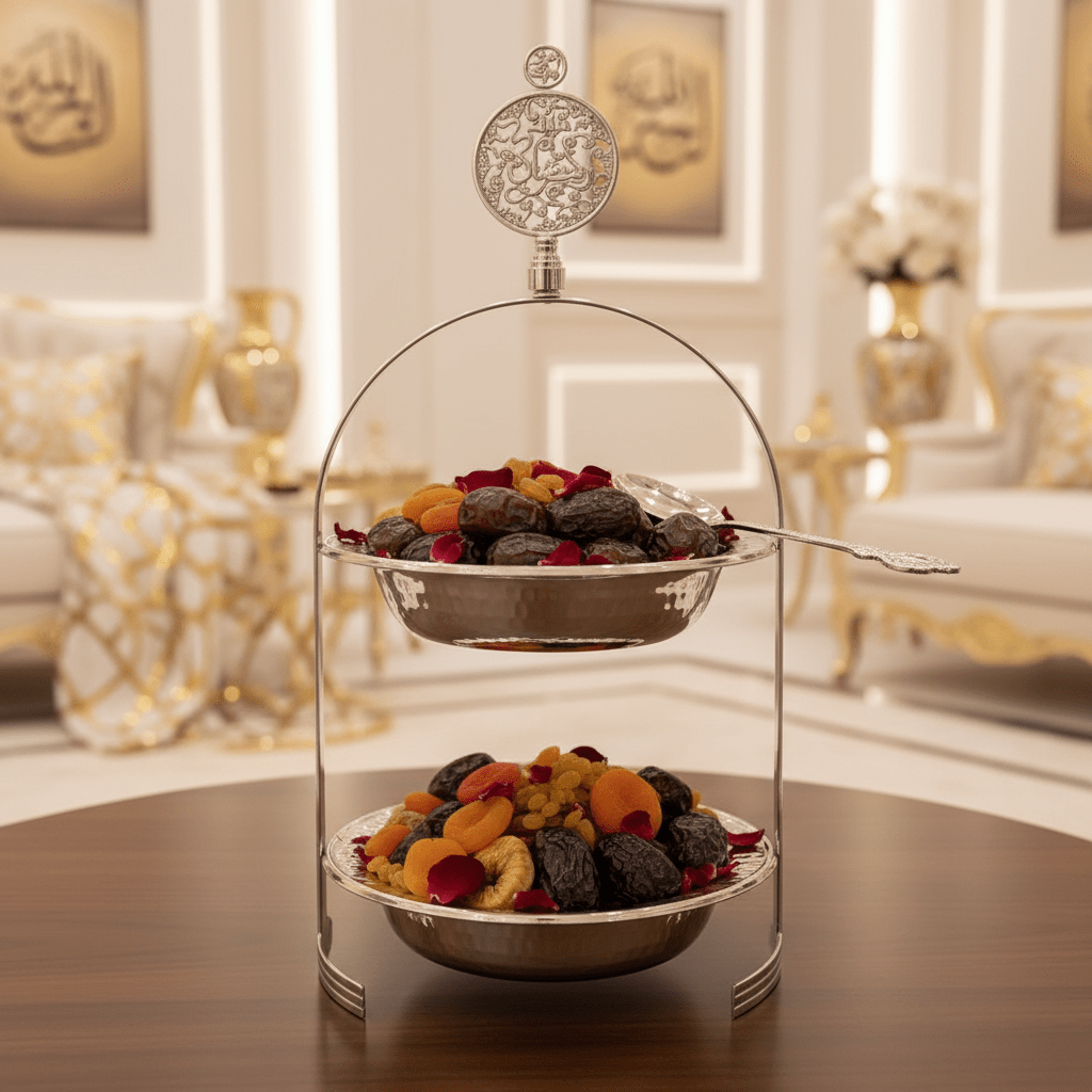 AKDC 2 - Tier Round Metal Candy Display Stand – Premium Dessert Server for Parties & Gatherings – 35 cm - Al Kabayel Discount CentreAKDC 2 - Tier Round Metal Candy Display Stand – Premium Dessert Server for Parties & Gatherings – 35 cmServing TraysAKDCAl Kabayel Discount Centre