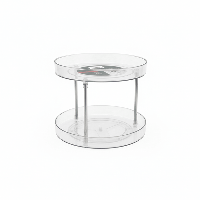 AKDC 2 - Tier Turnable Storage Tray 27cm*24cm, Clear & Transparent - Al Kabayel Discount CentreAKDC 2 - Tier Turnable Storage Tray 27cm*24cm, Clear & TransparentOrganizers & AccessoriesAKDCAl Kabayel Discount Centre
