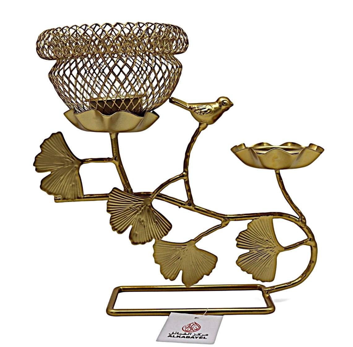 AKDC 2 - Way Candle Holder – Gold - Toned Leaf and Floral Metal Design for Luxurious Table Décor - Al Kabayel Discount CentreAKDC 2 - Way Candle Holder – Gold - Toned Leaf and Floral Metal Design for Luxurious Table DécorHome Décor AccentsAKDCAl Kabayel Discount Centre