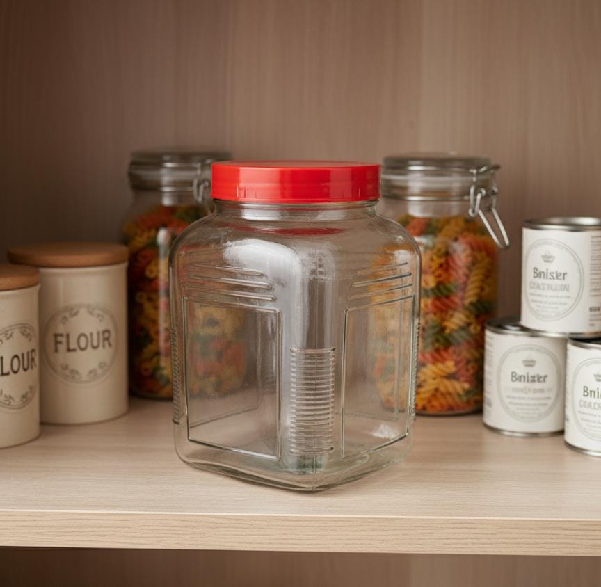 AKDC 2000ml Airtight Glass Storage Jar – Large Food Container for Rice, Pasta & Snacks - Al Kabayel Discount CentreAKDC 2000ml Airtight Glass Storage Jar – Large Food Container for Rice, Pasta & SnacksOrganizers & AccessoriesAKDCAl Kabayel Discount Centre