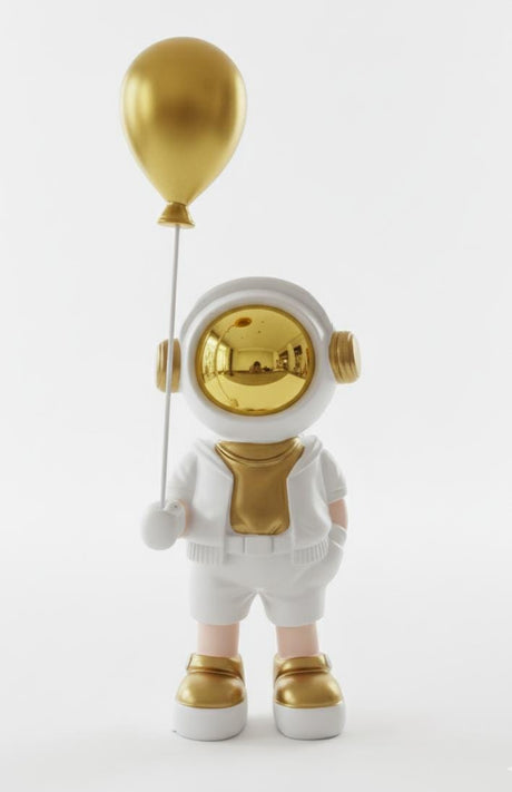 AKDC 20cm Ceramic Astronaut Holding Balloon Décor in White with Gold | Elegant Space - Themed Home Décor Accent - Al Kabayel Discount CentreAKDC 20cm Ceramic Astronaut Holding Balloon Décor in White with Gold | Elegant Space - Themed Home Décor AccentHome Décor AccentsAKDCAl Kabayel Discount Centre